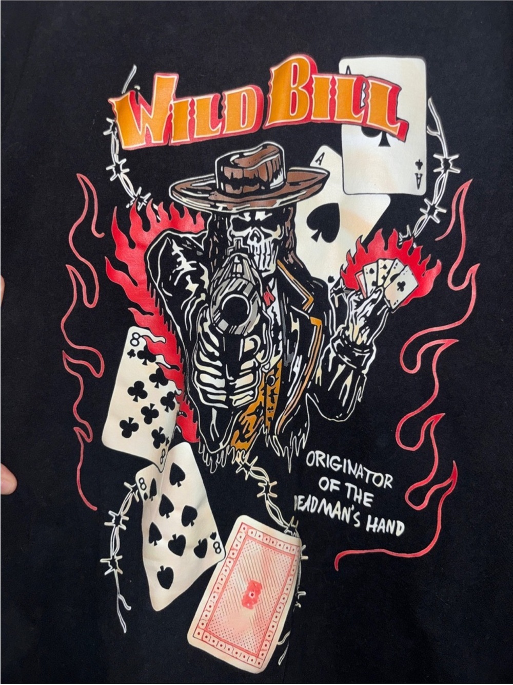 Wild Bill Graphic Tee - Black with Red & White Accents